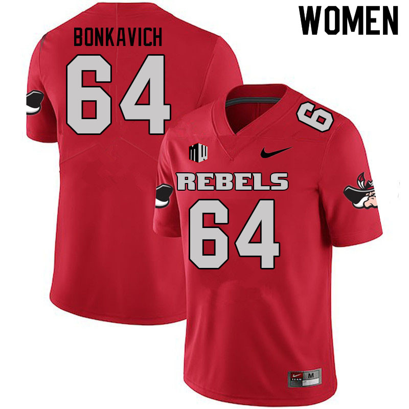 Women #64 Will Bonkavich UNLV Rebels College Football Jerseys Sale-Scarlet - Click Image to Close